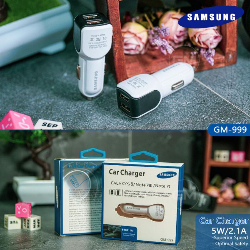 CAR CHARGER SAMSUNG DUAL OUTPUT 5W/2.1A NON MIKA