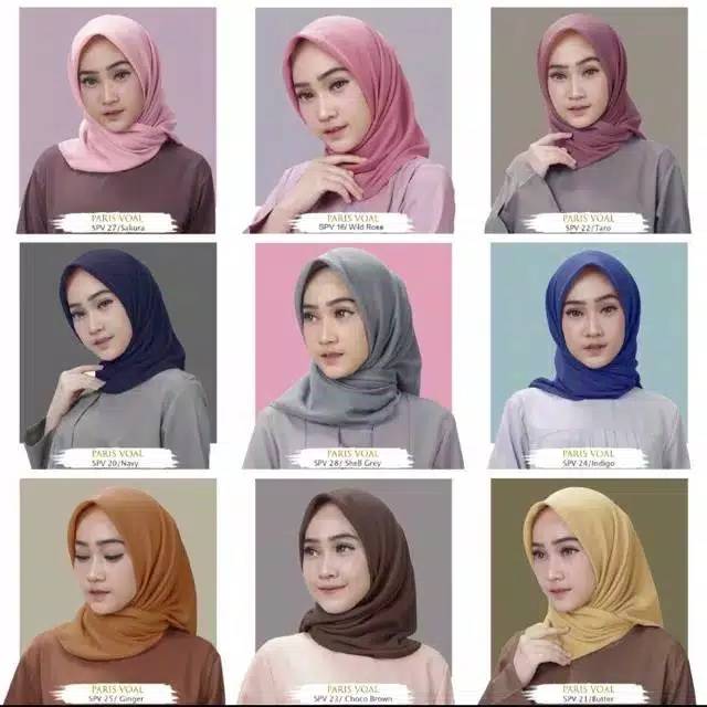Hijab segi empat paris premium polos by : catlyn carla-6