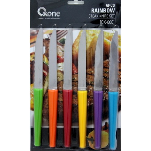 Oxone Ox-600 Rainbow Knife set Ox 600 Pisau Makan Daging Steak Pemotong Alat Potong Dapur Pelangi