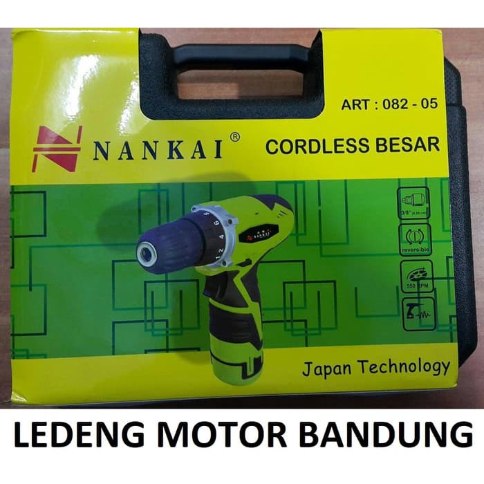 Mesin Bor Tangan Nankai Cordless Besar Obeng Drill Portable Battery #LEDENGMOTOR