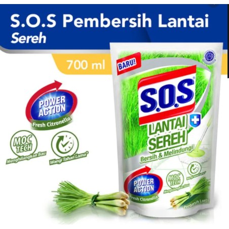 SOS SEREH Refill Pembersih Lantai 700 ml