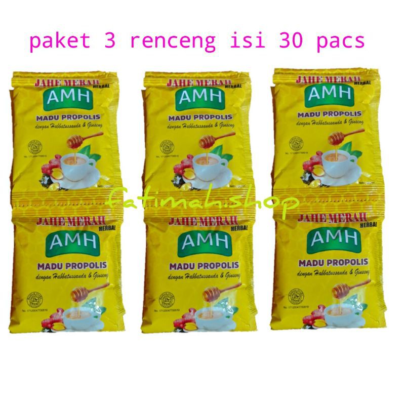 

Paket 3 Renceng Jahe Merah Madu Propolis isi 30sachet