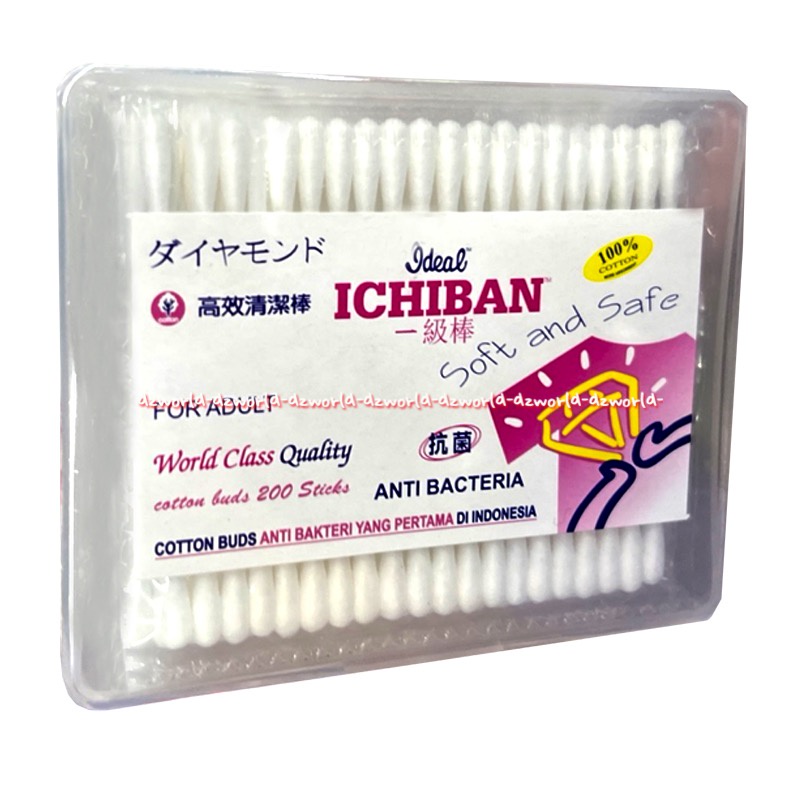 Ideal Ichiban Cotton Buds 200sticks For Adult Anti Bacteria Korek Kuping Untuk Dewasa Anti Bacteria Korek Kuping Aman Anti Bakteri Ichi Ban Catun Buds Soft And Safe Coton Bud