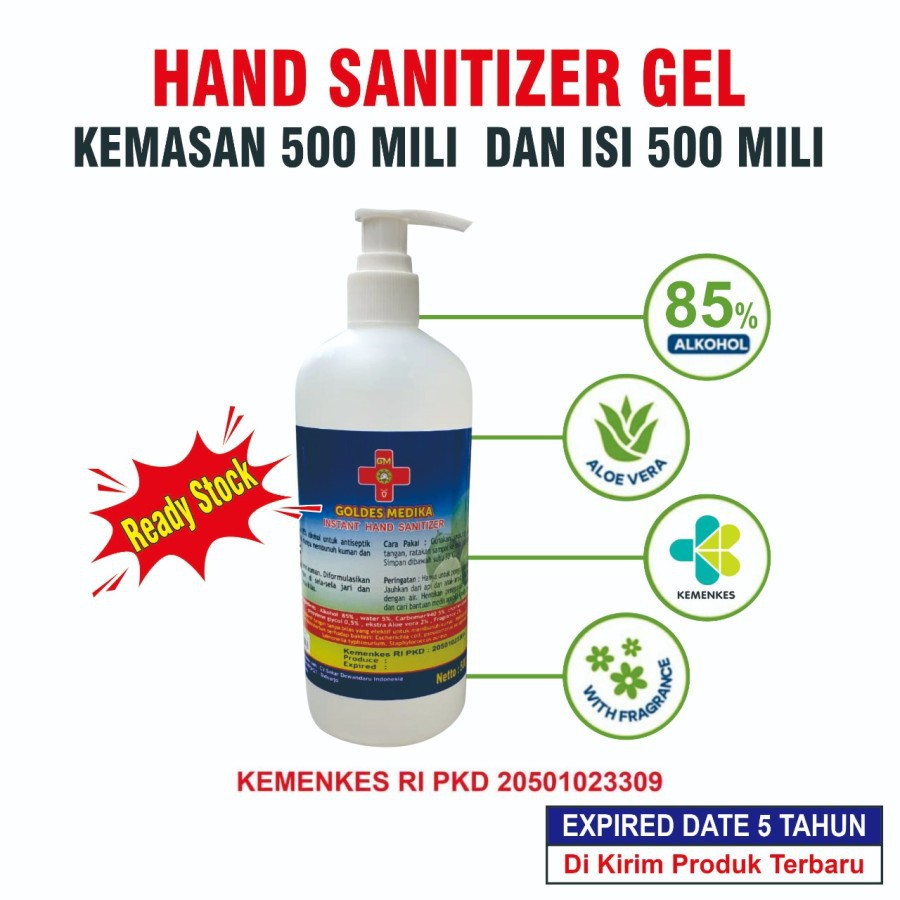 500g A&amp;G Hand Sanitizer Gel With Antiseptic (ORIGINAL) with moisturizer / GOLDES MEDIKA