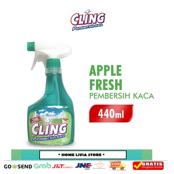 CLING Pembersih Kaca Apple Fresh 440 mL
