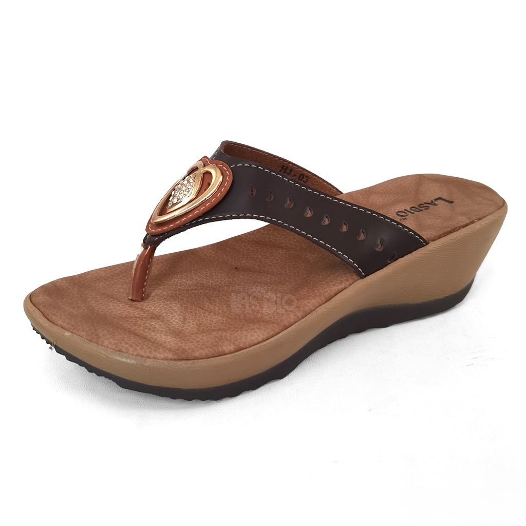 Sandal Jepit Wedges Kasual Wanita Lasbio HJ03