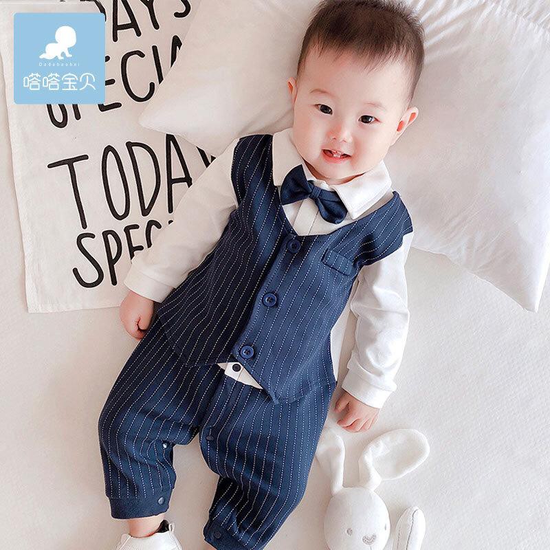 Baju anak import bahan tebal halus 100% cotton motif tuxedo baju bayi newborn terlaris BA-257