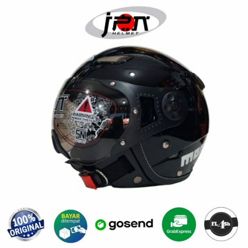 Helm Momo Pilot JPN Original Hitam Glossy