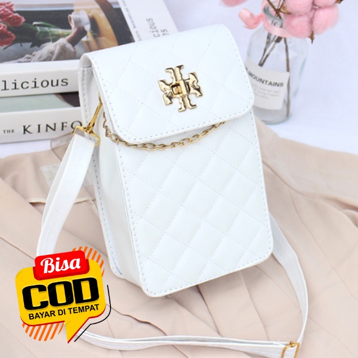 PROMO Tas selempang Hp Wanita Fashion Bordir Rantai Gold Tas selempang wanita Kekinian Tas wanita ootd 002