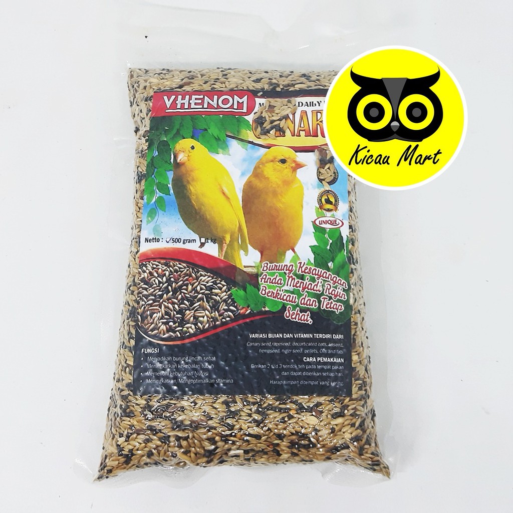 PAKAN MAKANAN HARIAN BURUNG KENARI MILET MILLET VHENOM MIX SEED FOR DAILY CANARY 500 GRAM VHEMCR500