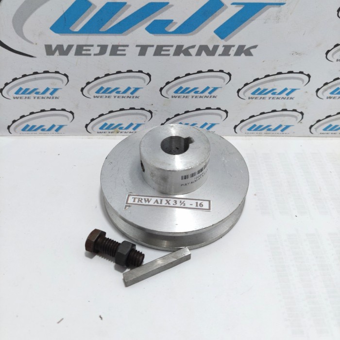 Pulley Pully Polli Alumunium Jalur Belt A1 x Diameter 3,5 inc x as 16