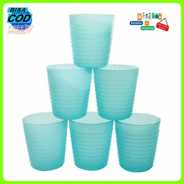 GELAS SET ISI 6 PCS / GELAS SET / GELAS ANAK / GELAS PLASTIK / GELAS MURAH