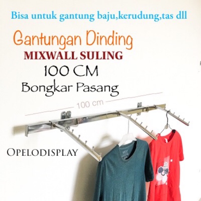 [PAKET] GANTUNGAN BAJU / DISPLAY MIXWALL SULING 100 CM