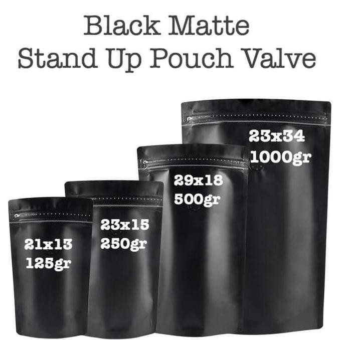 

Paling Dicari] Kemasan Kopi 250 Gram Valve| Aluminium Black Matte Kopi Valve 15X23