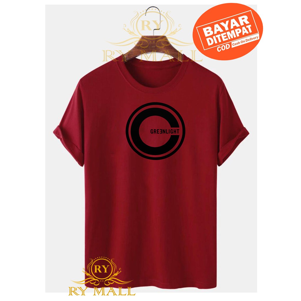 Tshirt Baju Kaos Distro Greenlight Logo Bulat / Kaos Distro Pria Wanita