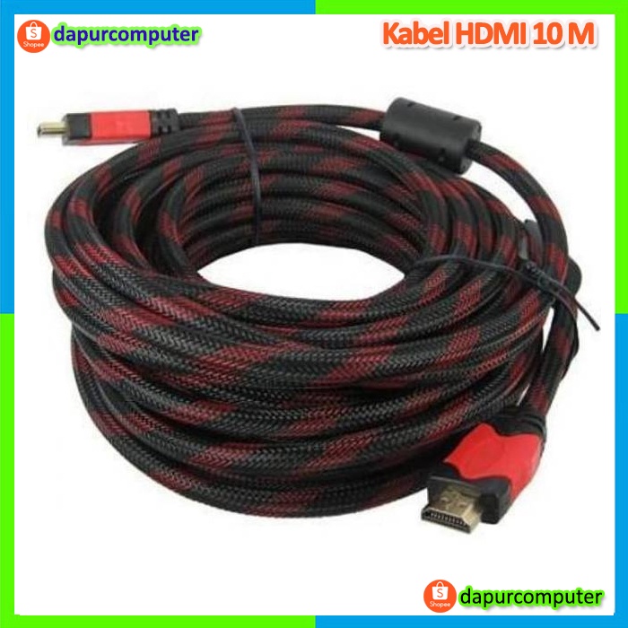 Kabel hdmi 10 meter serat jaring hdmi to hdmi laptop ke tv original murah