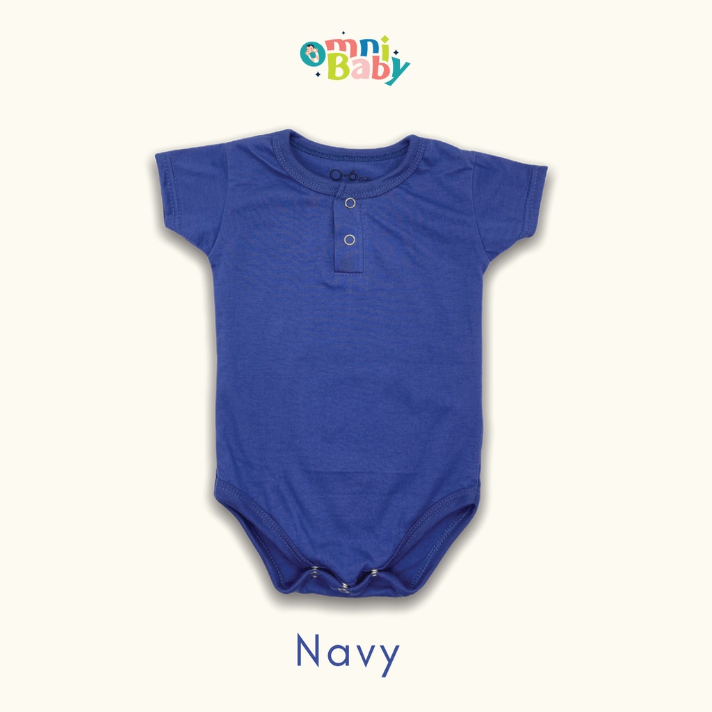 OMNIBABY Jumper Pendek Bayi Polos Kancing Dada SNI / Jumper Polos Fashion Bayi