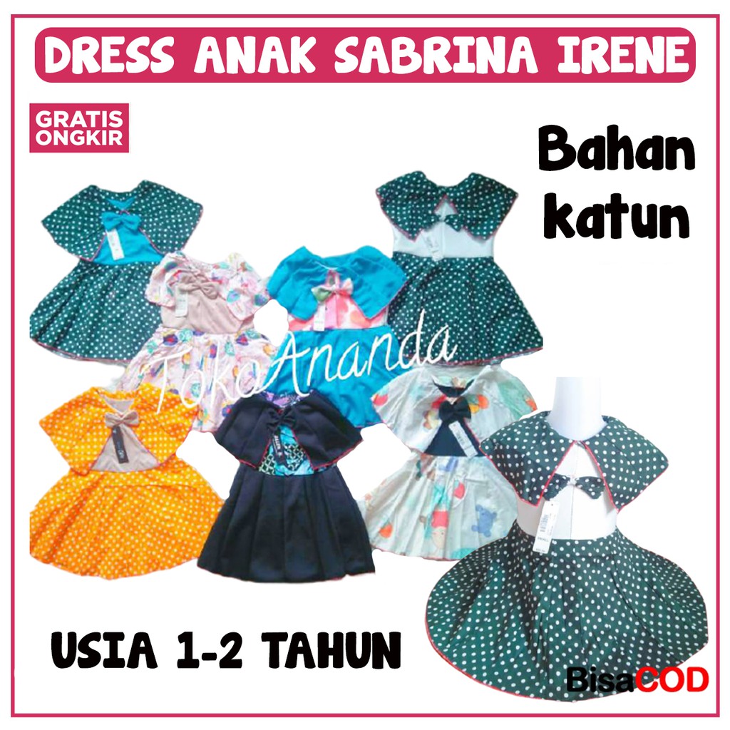 DRESS ANAK SABRINA IRENE / DRESS ANAK PEREMPUAN / DRESS ANAK / DRESS ANAK PEREMPUAN