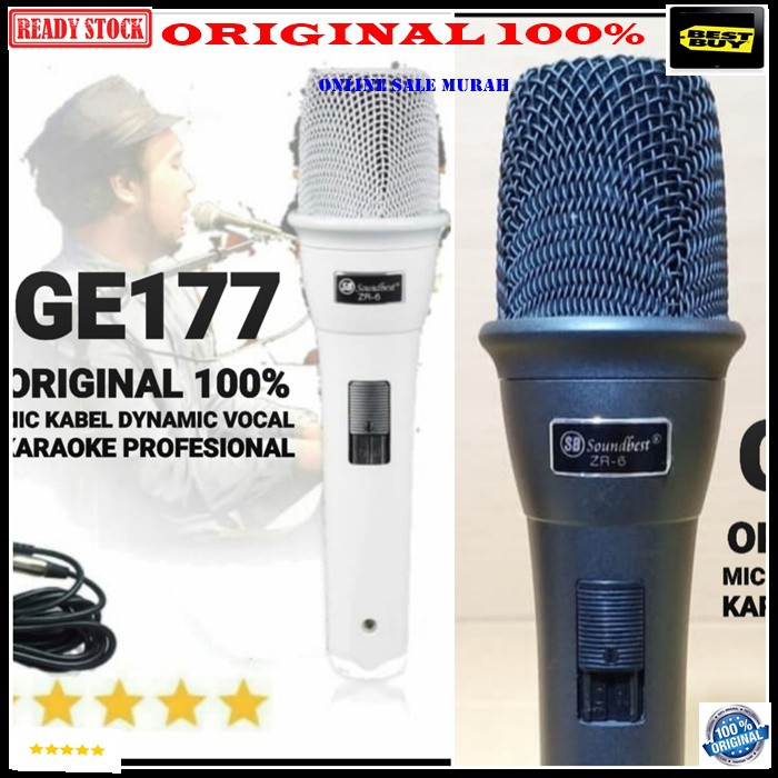 G177 Profesional soundbest original 100% mic kabel dynamic mik cable karaoke microphone wired vocal vokal mikrophone sound system audio musik pengeras suara pro panggung dj studio acara pidato G177   PAKAI MIC INI SUARA BIASA BIASA JADI BAGUS  TIDAK MENGG