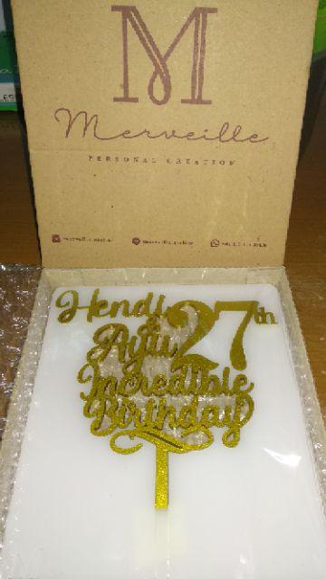 Customized Coloured Acrylic Cake Topper