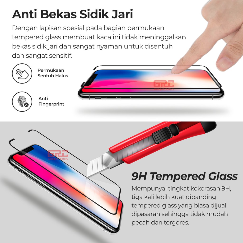 Tempered Glass Apple iPhone X XS HOGO Full Cover Anti Gores Kaca