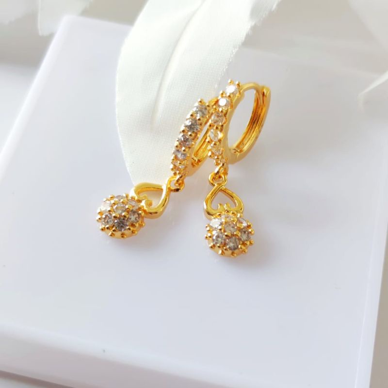 Anting Tusuk Xuping Permata Emas Anting Emas Wanita