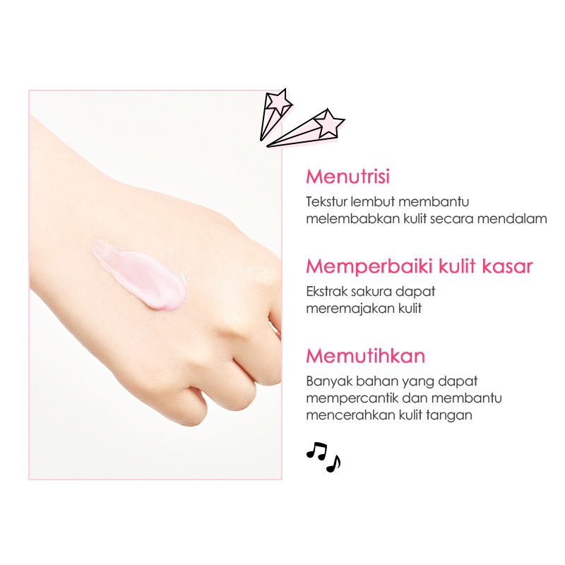 LAIKOU Sakura Krim Tangan Menghidrasi Melembutkan Kerutan Menghaluskan Kulit 30g