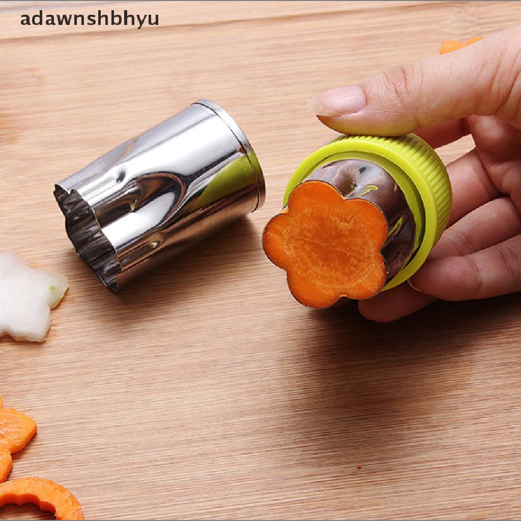 Adawnshbhyu 8Pcs Stainless Steel Bentuk Bunga Buah Sayur Peelers Cookies Cutter Cetakan