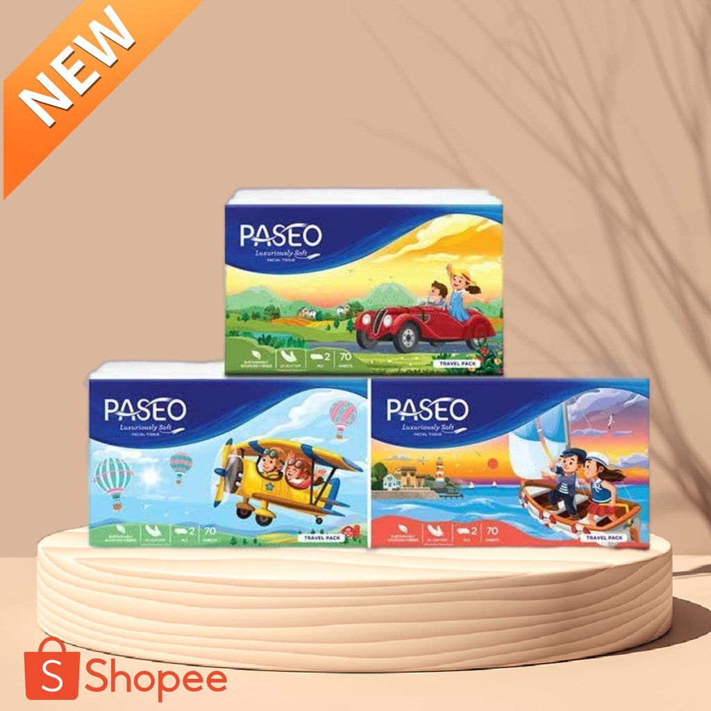 TISSUE PASEO TRAVEL PACK 50/70 SHEET