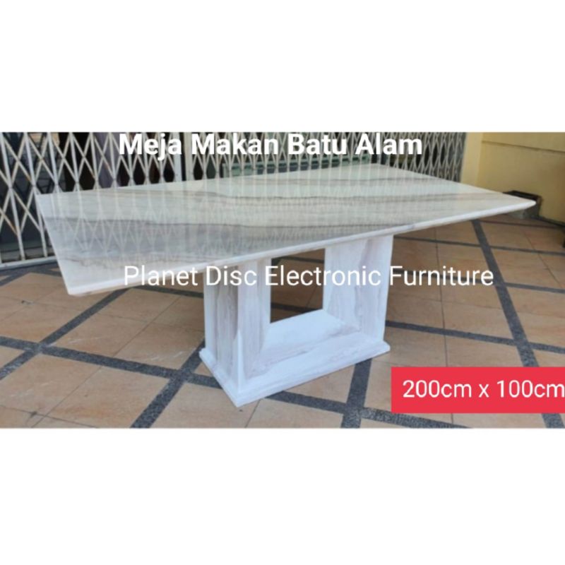 Meja makan Batu Alam 200cm Dining Table promo murah