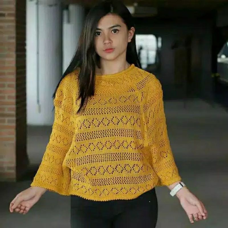 Crop Rajut Jaring Premium