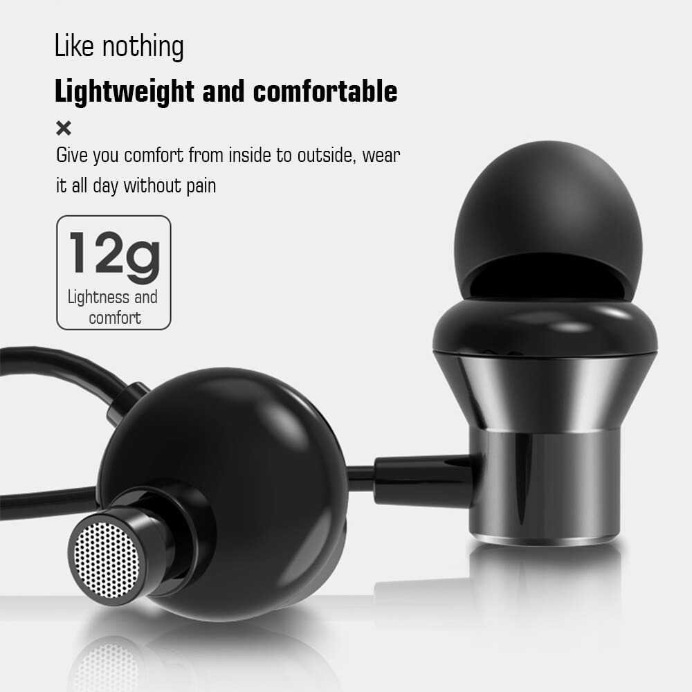 Lenovo Earphone Stereo Heavy Subwoofer Mic Headset Smartphone Handset Musik Hendset Multifungsi