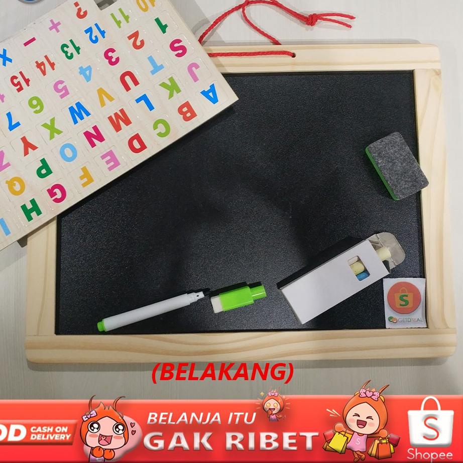 

Dijamin Irit Papan Tulis Anak Magnet 2 IN 1 White Board & Black Board Magnetic Alphabet