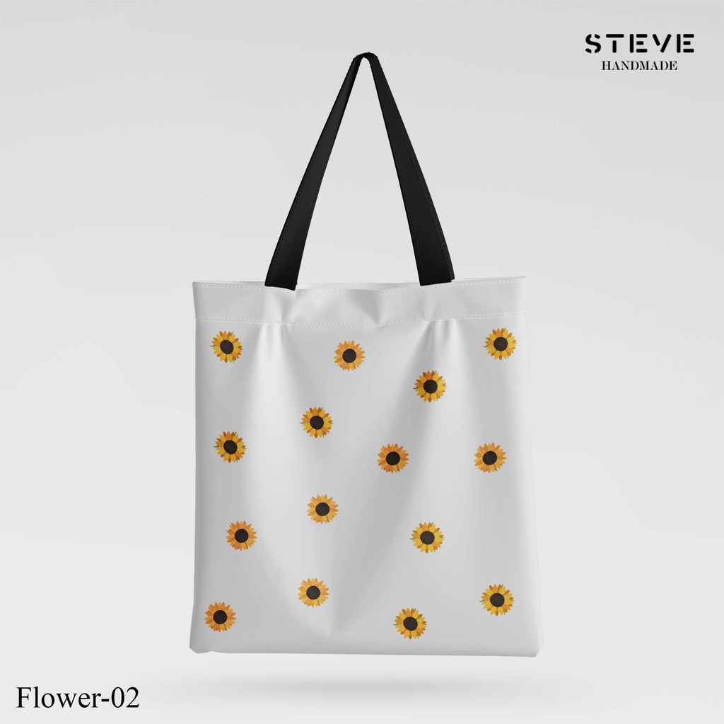 Tote Bag Kanvas TB3337 Tema Flower ( Tas Belanja Canvas Cotton Custom)