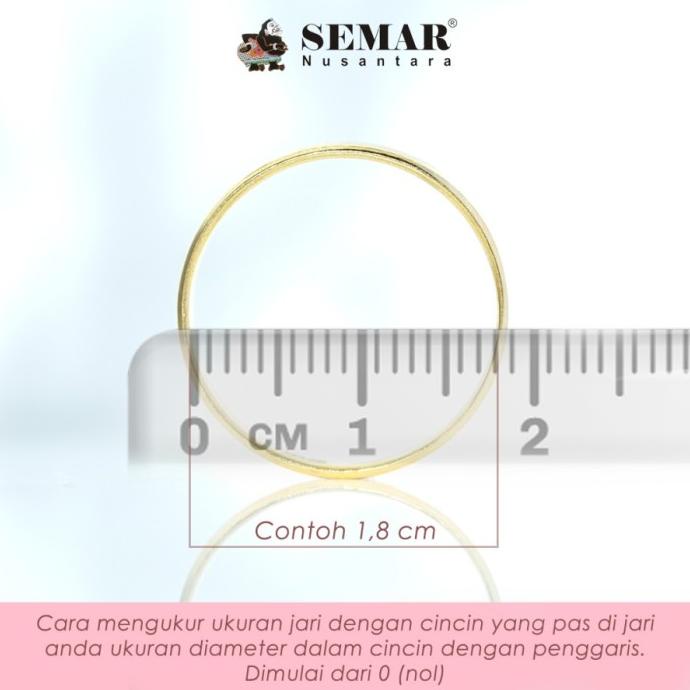 Cincin Emas List Ring Solitaire Batu Putih 10K Semar Nusantara _Kalung Cewe
