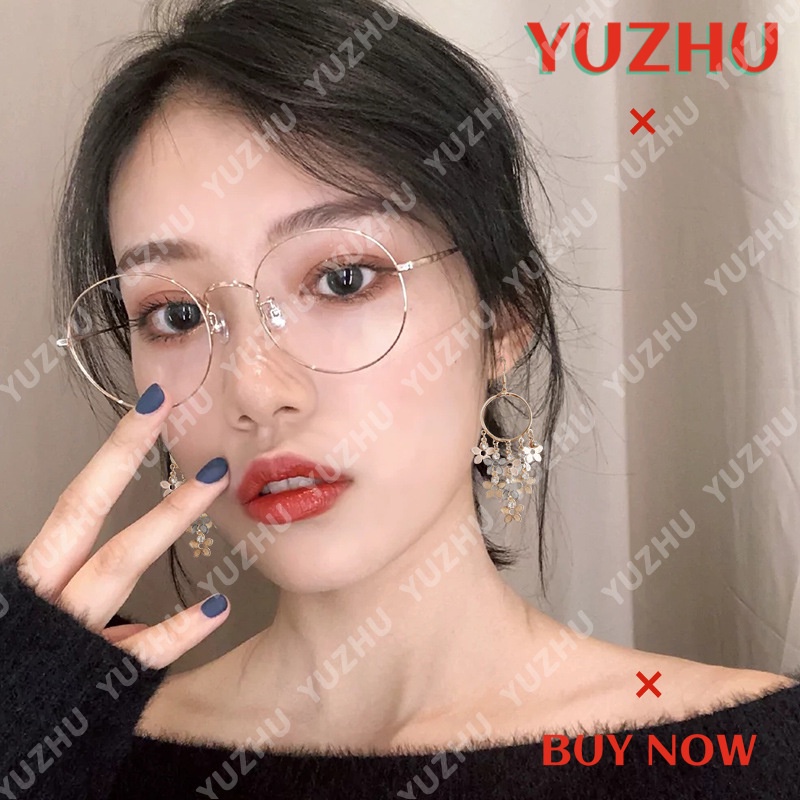 （YUZHU）COD Bayar di Tempat Minus 0~-400° Korean Retro Bulat Metal Frame Kacamata Optic Eyeglasses