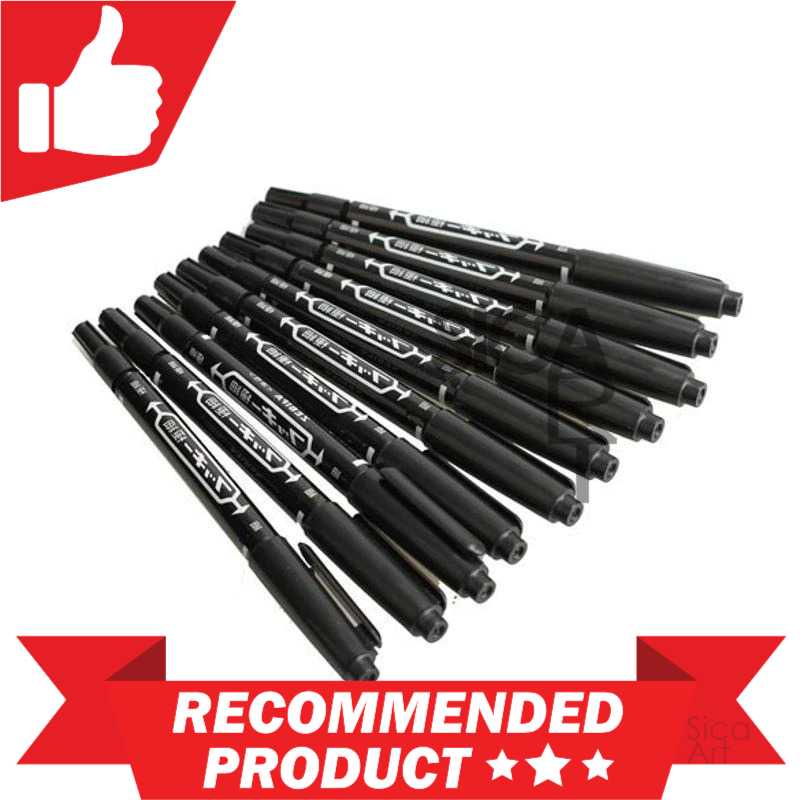 

ZEBILI Spidol Permanen Dual Head Marker Waterproof 10 PCS - DH100