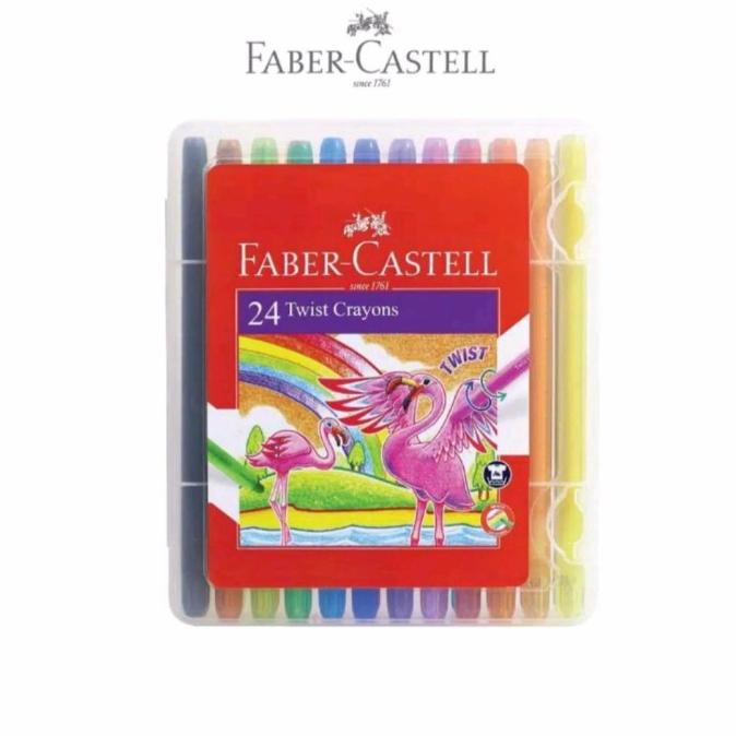 

(BISA COD) Faber Castell Twist Crayon Krayon Putar Warna Pastel set 24 SALE Kode 1408