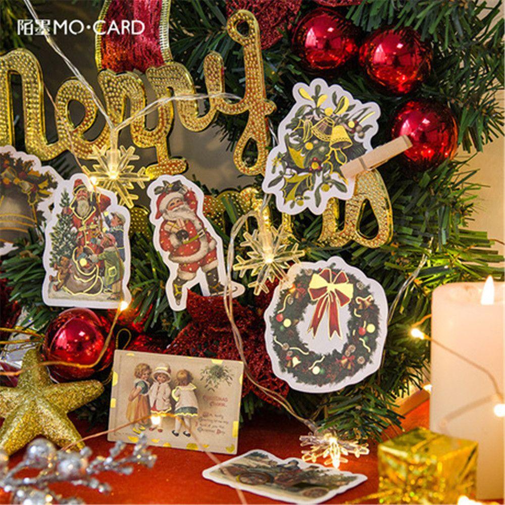 Preva 24 Pcs Merry Christmas Stiker Pembuatan Kartu Kerajinan Dekorasi DIY Scrapbooking Label