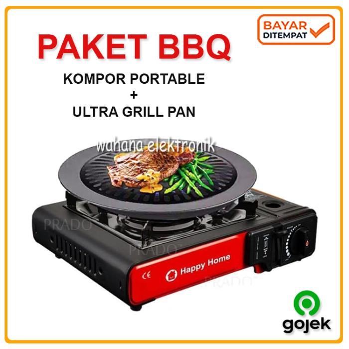 Pan / Paket Barbeque/Bbq Set Kompor Portable + Bbq Ultra Grill Pan