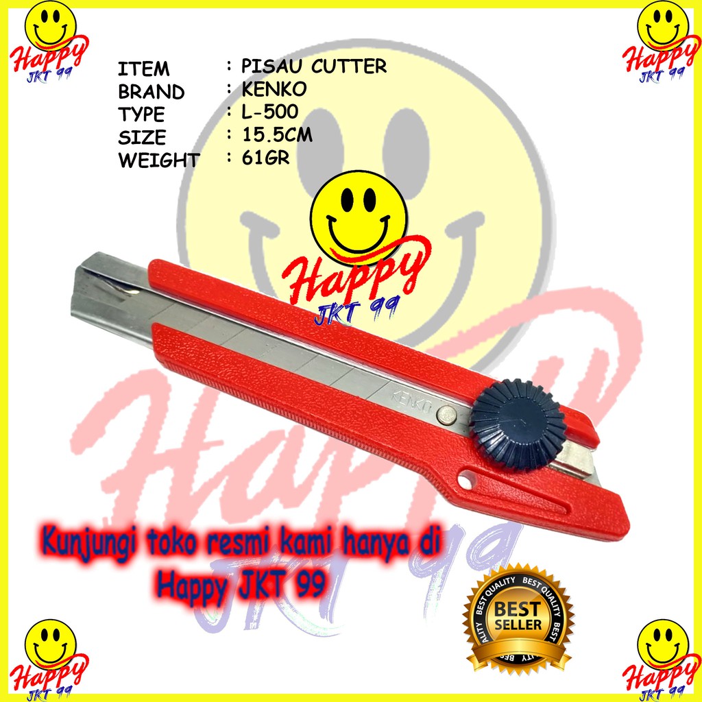 [ HAPPY JKT 99 ] PISAU CUTTER BESAR KENKO L-500 L500 L 500