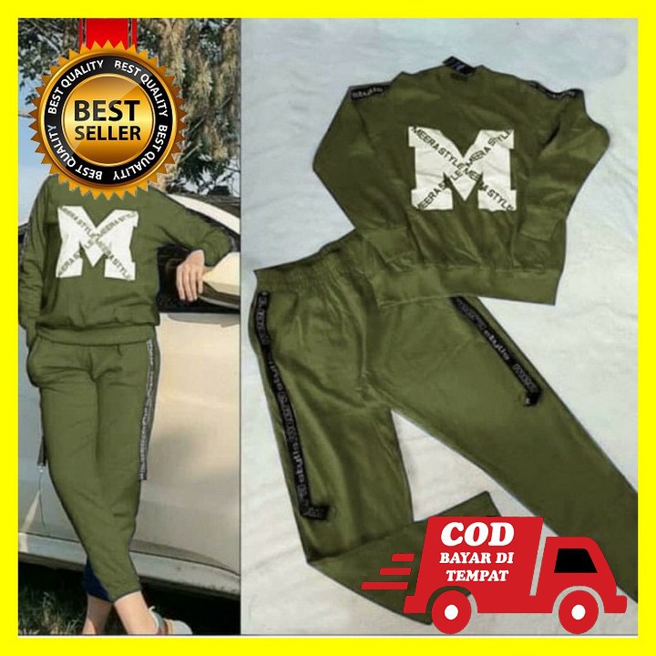 Setelan Hazwa Remaja Baju Setelan Wanita Kekinian Stelan Celana C FO845 Set Meera Army [Setelan Wani