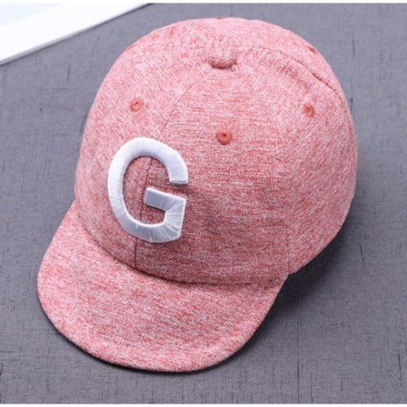 TOPI BASEBALL ANAK BAYI BALITA LAKI PEREMPUAN MOTIF TULISAN HURUF BORDIR IMPORT-3