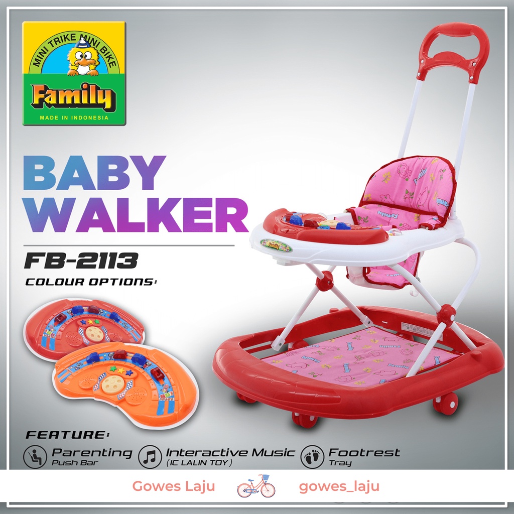 Baby Walker Family FB 2213 Dorongan Roda Bayi Alat Bantu Bayi Jalan
