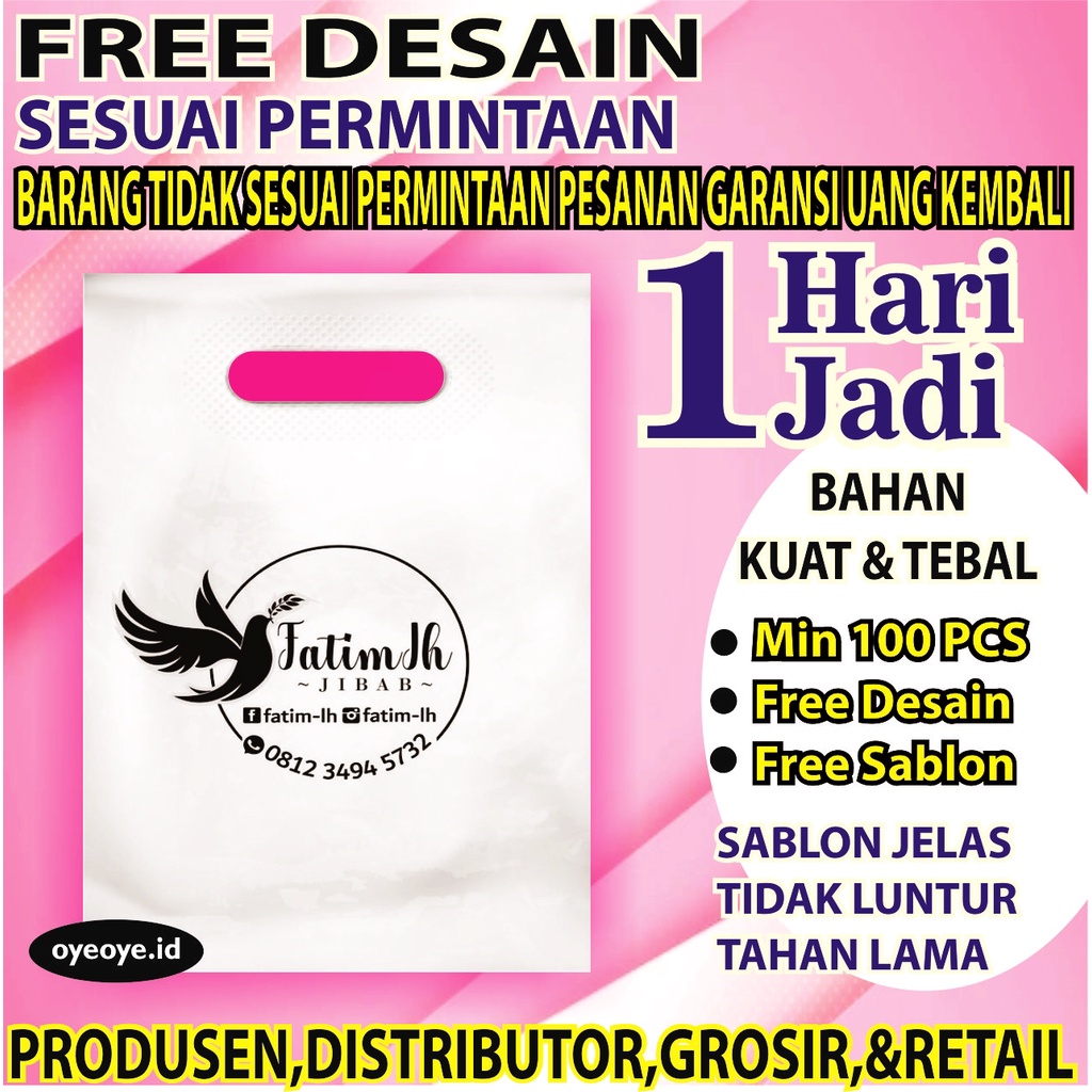 Jual Plastik Olshop Sablon Hd Plong Uk 25x35 Free Custom Desain Plastik Sablon Plastik 9103