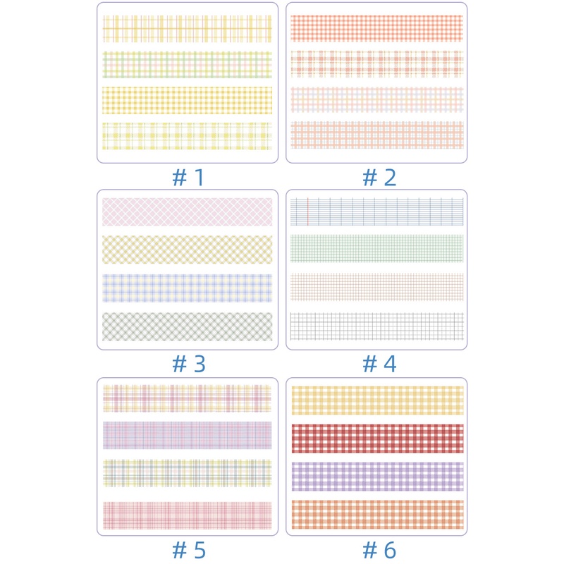 4 Rolls Vintage Stripe Masking Tape Sticker Simple Deco Washi Tape