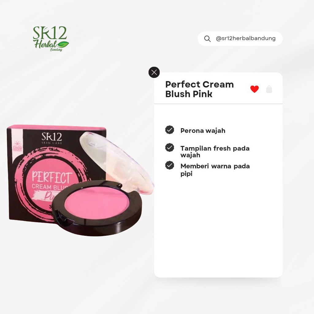 Blush On Sempurna Perfect Cream Blush Pewarna Pipi Segar dan Bercahaya Blush On Padat