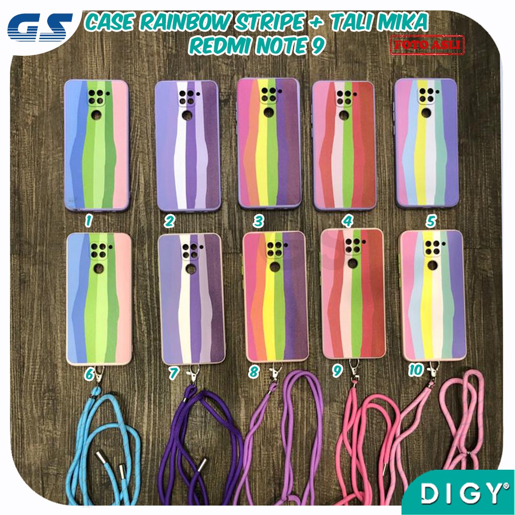 Softcase Tali Slingcase Lanyard Rainbow SAMSUNG A32 4G A02S M02S  OPPO A53  XIAOMI POCO M3 X3