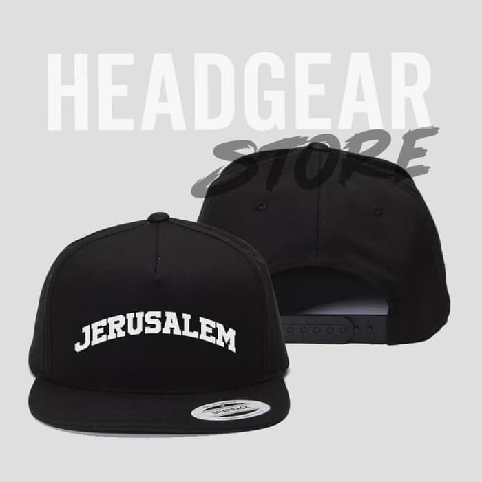 TOPi SNAPBACK Hat Cap Distro JERUSALEM sablon polos custom indonesia pria wanita unisex keren kata l