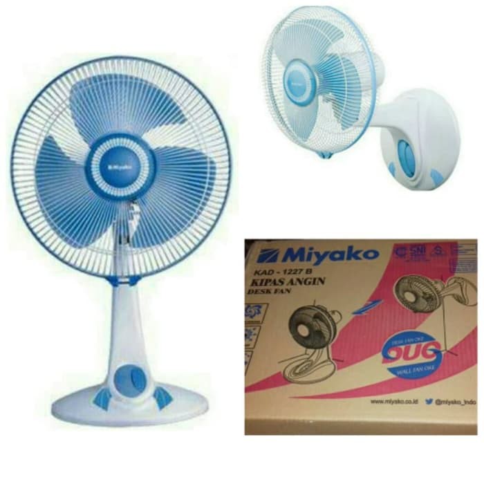 Kipas Angin Meja MIYAKO KAD-1227 B GB 12 Inch Wall Desk Fan SNI Garansi Resmi Original KAD 1227 KAD1